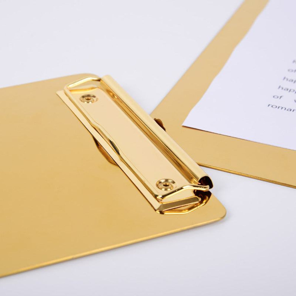 Elegant Gold Metal Clipboard for Stylish Office and Event Use – Available in Three Sizes 3