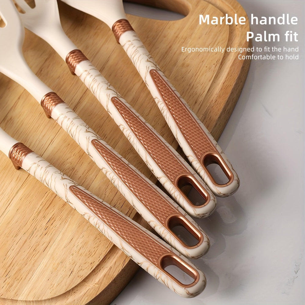 Premium Silicone Kitchen Utensil Set with Wooden Handles – Heat Resistant and Non-Stick 3