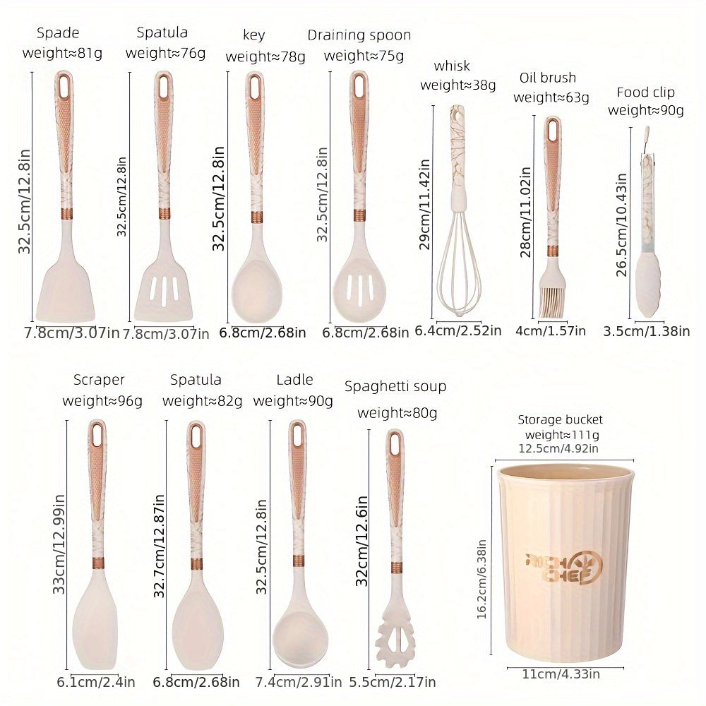Premium Silicone Kitchen Utensil Set with Wooden Handles – Heat Resistant and Non-Stick 8
