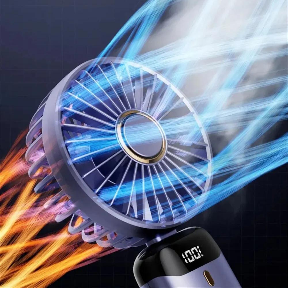 Portable Rechargeable Mini Fan with 3000mAh Battery – Compact and Quiet Design for Instant Cooling 3