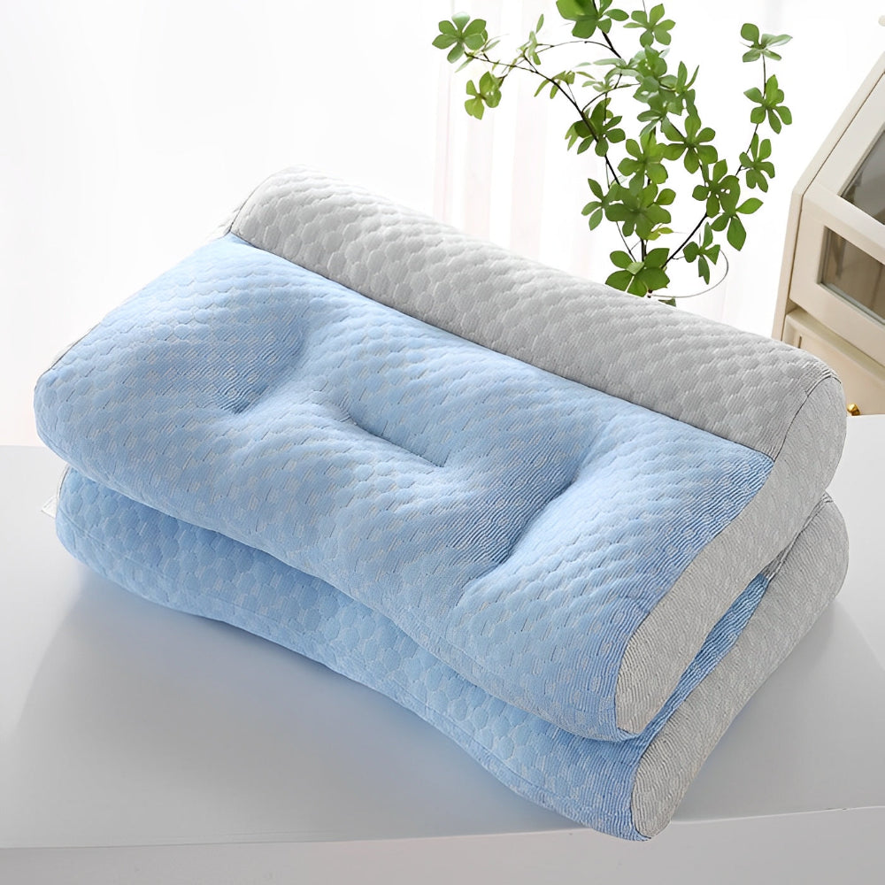 Ergonomic Cooling Pillow for Better Sleep – Breathable Polyester Fiber, 70x45x9 cm 2
