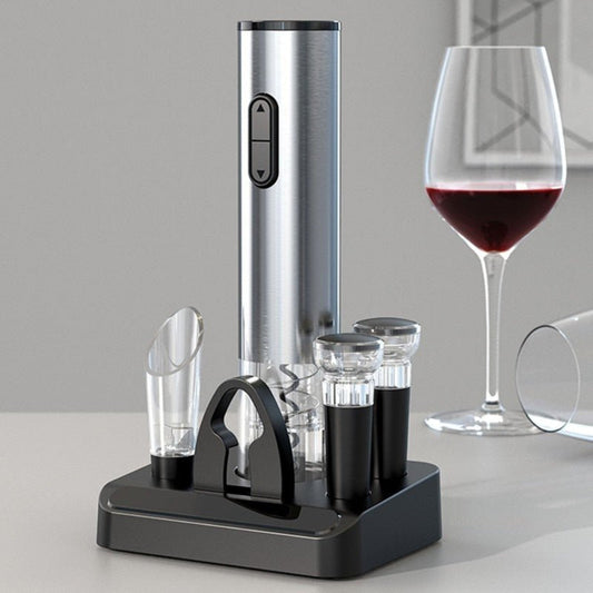 Electric Wine Bottle Opener with USB Rechargeable Battery and LED Light – Effortless Cork Removal 1