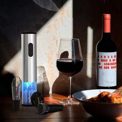 Electric Wine Bottle Opener with USB Rechargeable Battery and LED Light – Effortless Cork Removal 4
