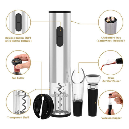 Electric Wine Bottle Opener with USB Rechargeable Battery and LED Light – Effortless Cork Removal 8