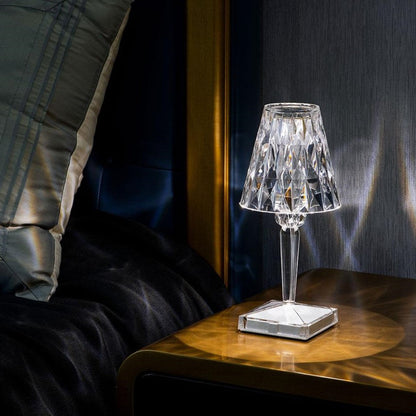 Rechargeable LED Table Lamp with Crystal Effect – Touch Activated, USB-C Powered, Modern Design 3