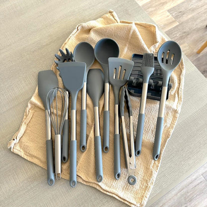 12-Piece Silicone Kitchen Utensil Set with Holder – Heat Resistant and Dishwasher Safe 2