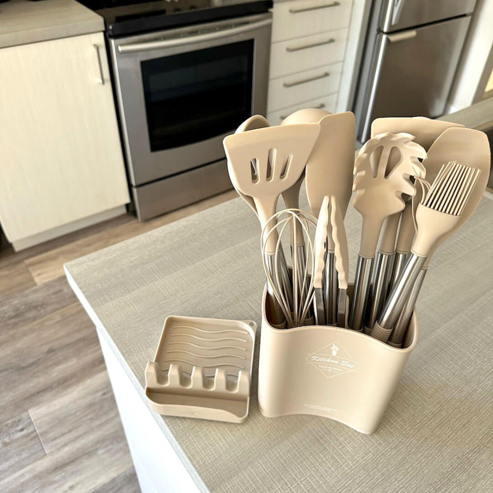 12-Piece Silicone Kitchen Utensil Set with Holder – Heat Resistant and Dishwasher Safe 3