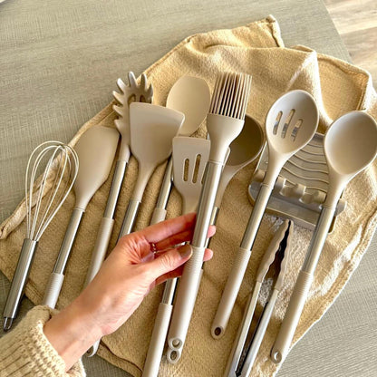 12-Piece Silicone Kitchen Utensil Set with Holder – Heat Resistant and Dishwasher Safe 4