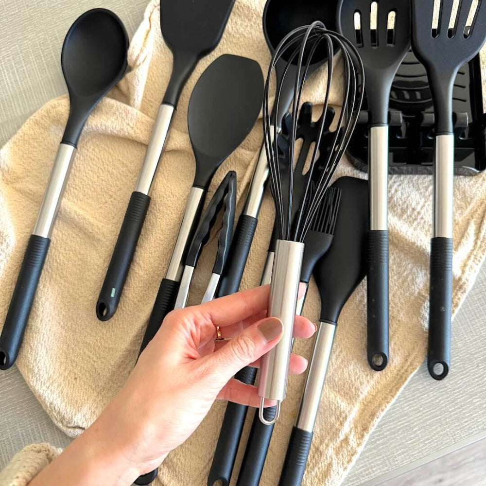 12-Piece Silicone Kitchen Utensil Set with Holder – Heat Resistant and Dishwasher Safe 5