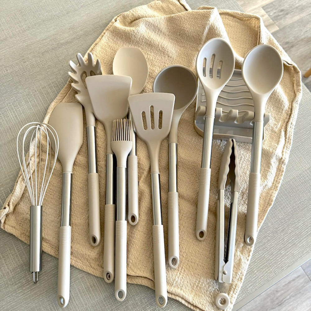 12-Piece Silicone Kitchen Utensil Set with Holder – Heat Resistant and Dishwasher Safe 7