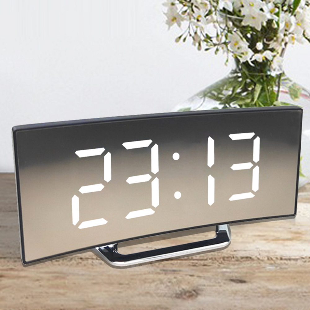 Curved LED Digital Alarm Clock with Dual Alarms and Temperature Display – Modern Design for Stylish Bedrooms 1