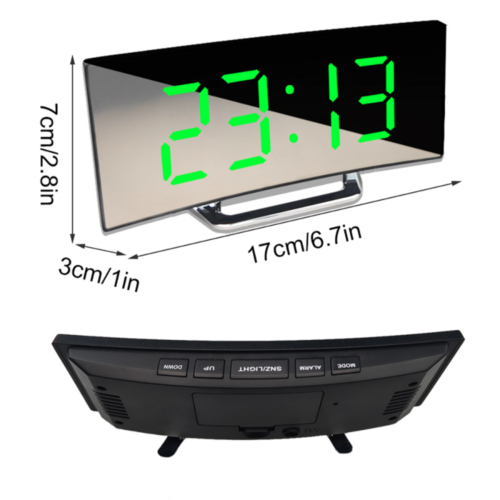 Curved LED Digital Alarm Clock with Dual Alarms and Temperature Display – Modern Design for Stylish Bedrooms 3
