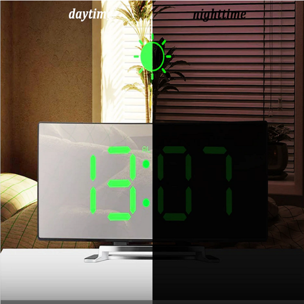 Curved LED Digital Alarm Clock with Dual Alarms and Temperature Display – Modern Design for Stylish Bedrooms 5