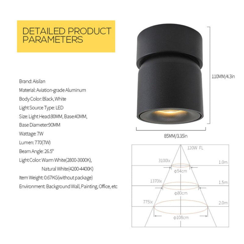 Modern Cylindrical LED Wall Light – Energy Efficient Downward Lighting for Indoor and Outdoor Use 11
