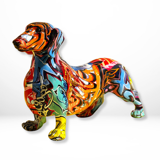 Hand-Painted Dachshund Figurine – Unique Ceramic Dog Sculpture for Home Decor and Gifts 1