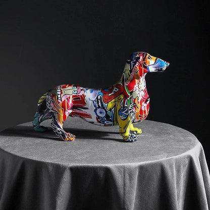 Hand-Painted Dachshund Figurine – Unique Ceramic Dog Sculpture for Home Decor and Gifts 3