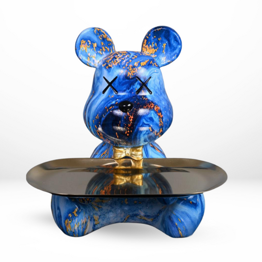 Decorative Bear Figurine Tray – Stylish Resin Holder for Keys, Jewelry, and More 1