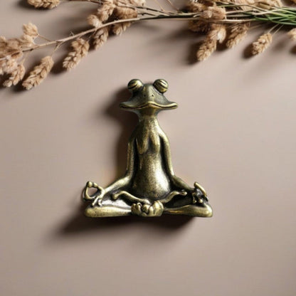 Meditating Frog Incense Holder – Solid Brass Decorative Piece for Mindfulness and Relaxation 5