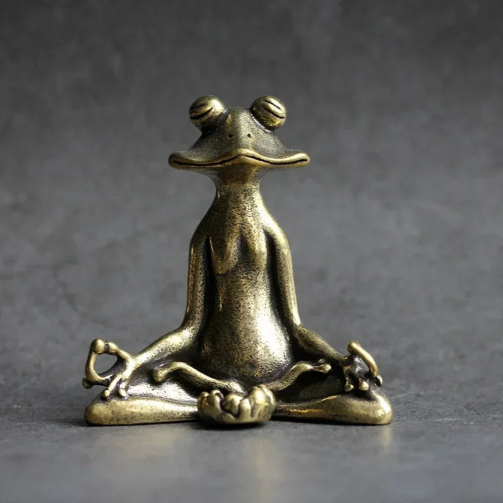 Meditating Frog Incense Holder – Solid Brass Decorative Piece for Mindfulness and Relaxation 1