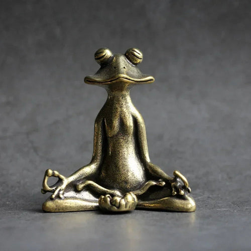 Meditating Frog Incense Holder – Solid Brass Decorative Piece for Mindfulness and Relaxation 1