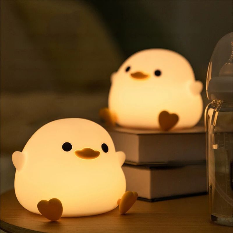 Rechargeable Silicone Duck Night Light with Touch Control and Timer – Warm LED for Kids' Room 4