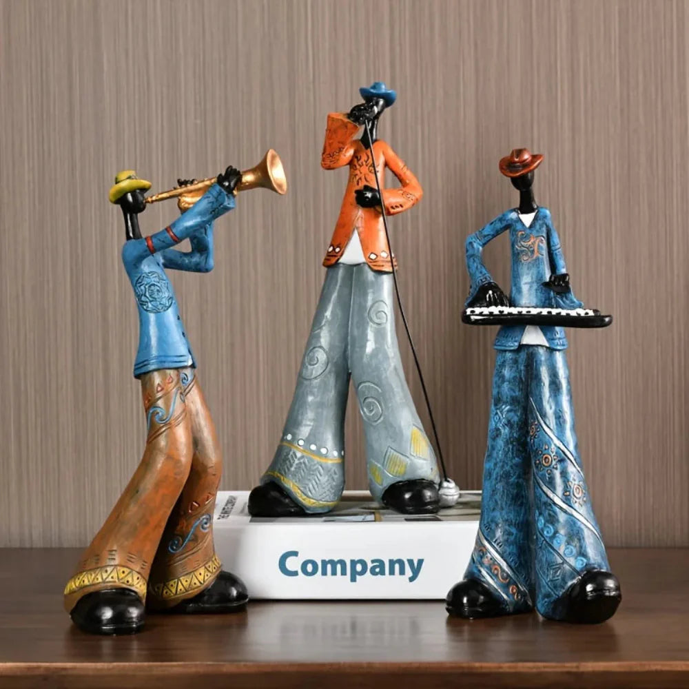 Handcrafted Jazz-Inspired Decorative Figures – Mambo Five Collection 3