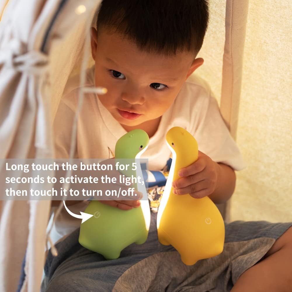 DinoSnug Dinosaur Night Light – Soft Glow LED Silicone Lamp for Kids' Room 8