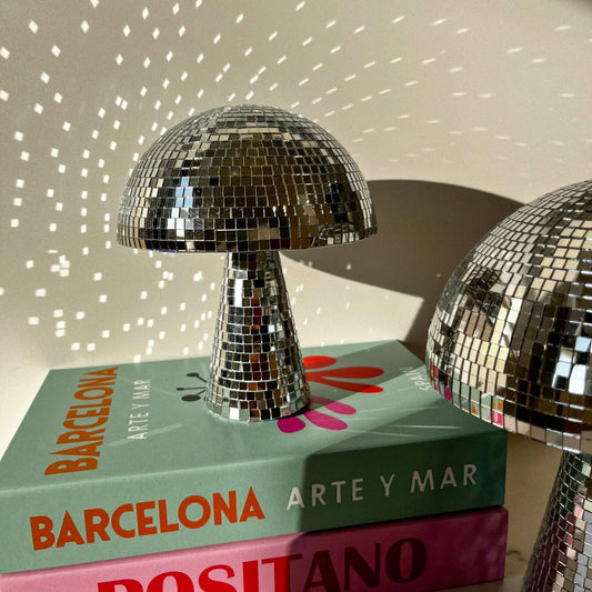 Retro Disco Ball Mushroom Lamp – Reflective Tiles for Fun Indoor Decor, Perfect for Living Room, Bedroom, and Parties, Available in 3 Sizes 1