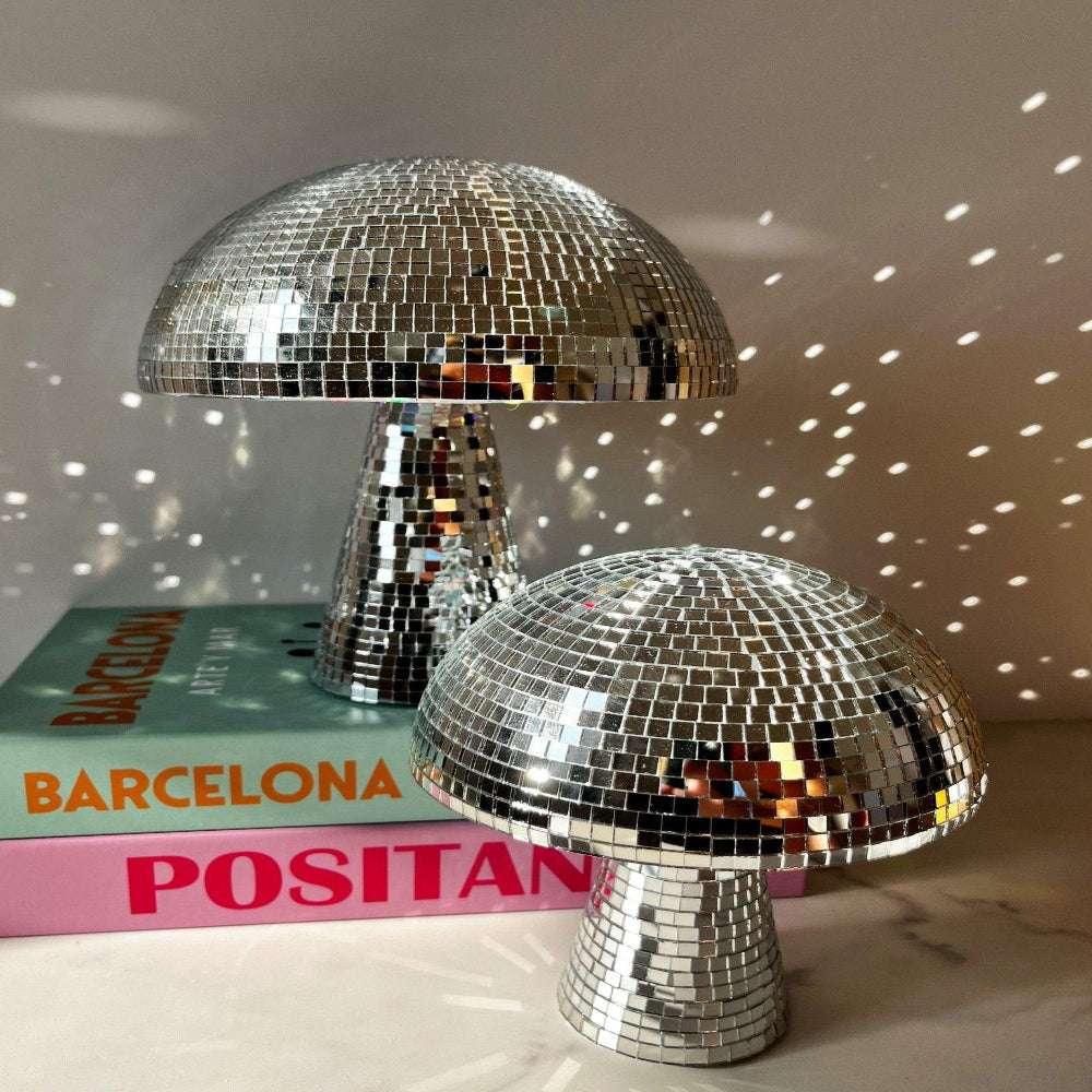 Retro Disco Ball Mushroom Lamp – Reflective Tiles for Fun Indoor Decor, Perfect for Living Room, Bedroom, and Parties, Available in 3 Sizes 3