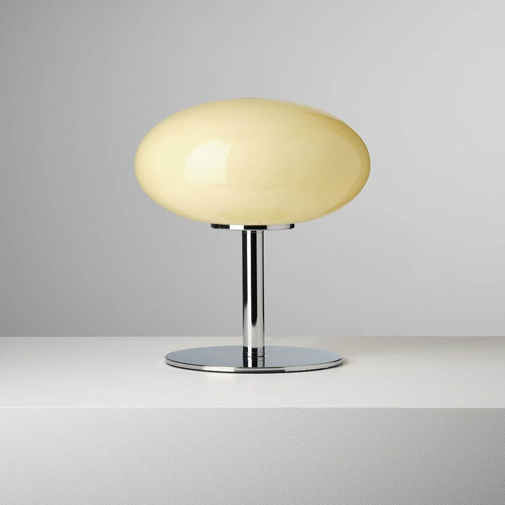 LED Table Lamp with Touch Control and USB Power – Retro-Inspired Glass and Chrome Design 6