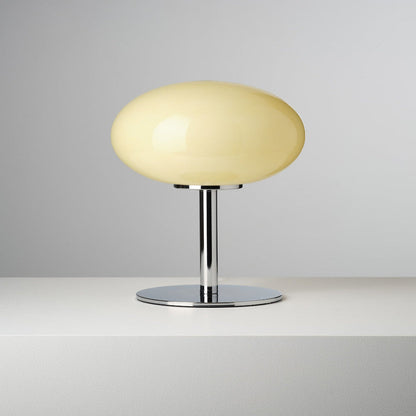 LED Table Lamp with Touch Control and USB Power – Retro-Inspired Glass and Chrome Design 6