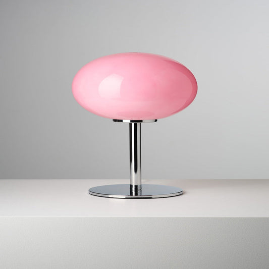 LED Table Lamp with Touch Control and USB Power – Retro-Inspired Glass and Chrome Design 1