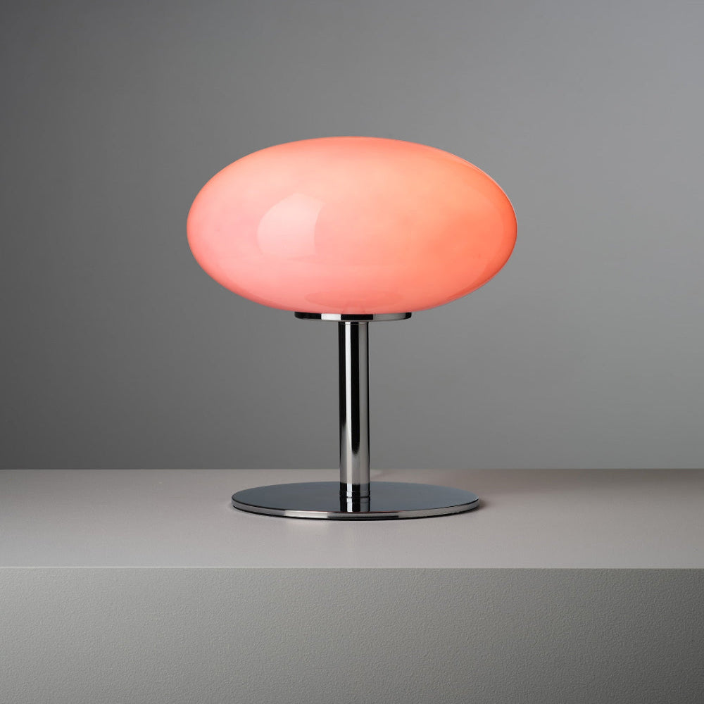 LED Table Lamp with Touch Control and USB Power – Retro-Inspired Glass and Chrome Design 2