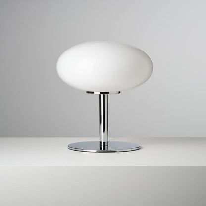LED Table Lamp with Touch Control and USB Power – Retro-Inspired Glass and Chrome Design 4