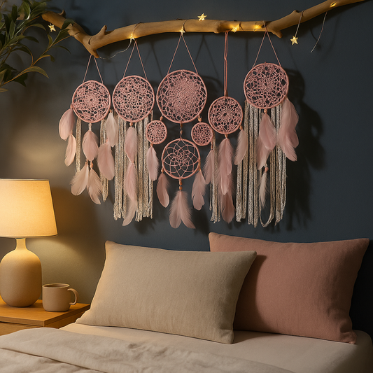 Boho Wall Hanging and Dreamcatcher Set – 5-Piece Handmade Macrame Decor for Home 1