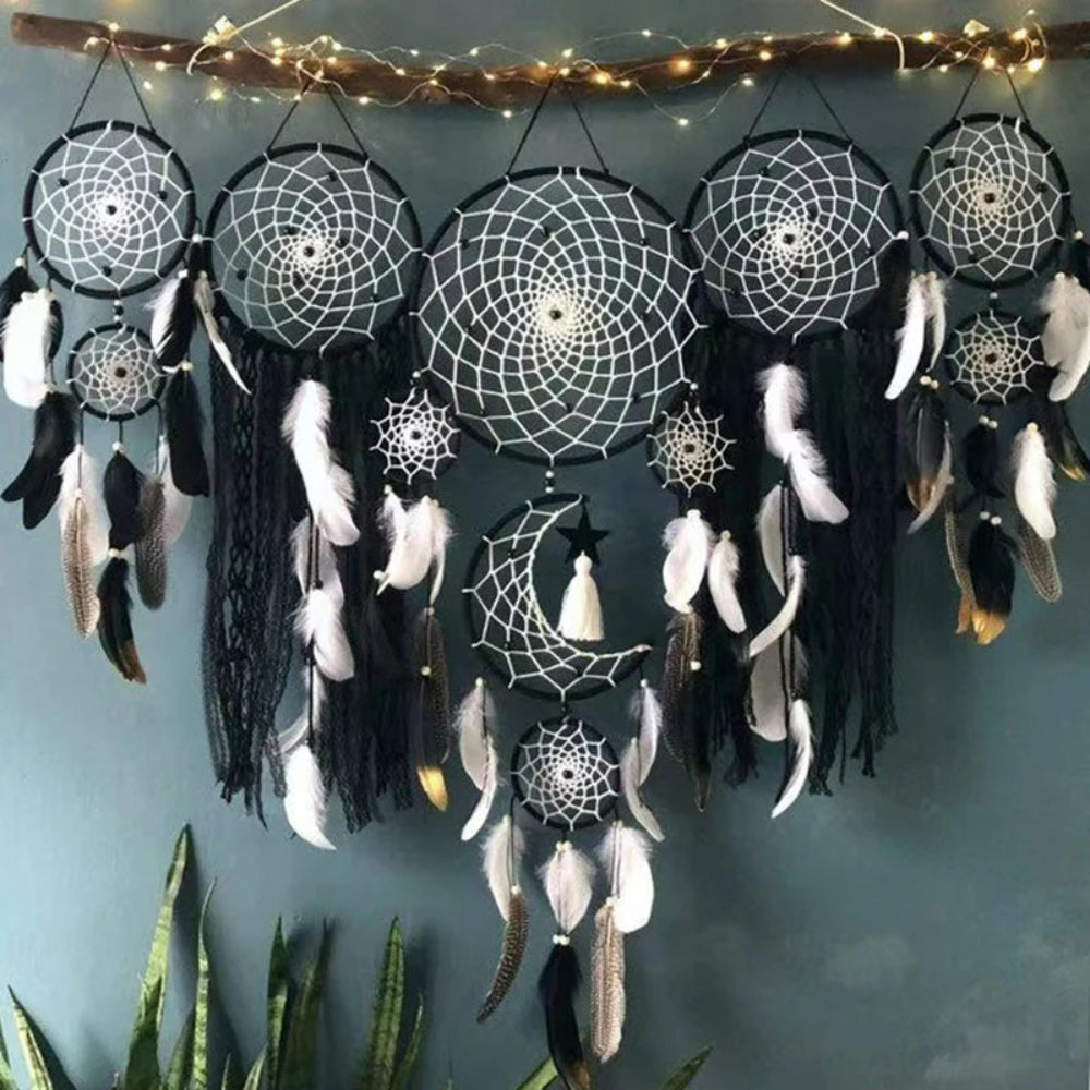 Boho Wall Hanging and Dreamcatcher Set – 5-Piece Handmade Macrame Decor for Home 3