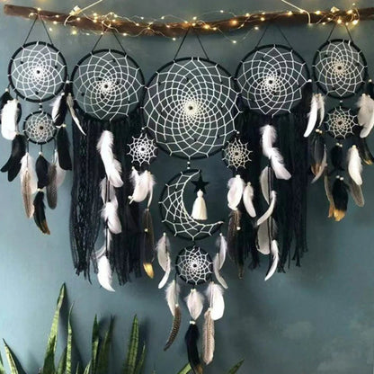 Boho Wall Hanging and Dreamcatcher Set – 5-Piece Handmade Macrame Decor for Home 3