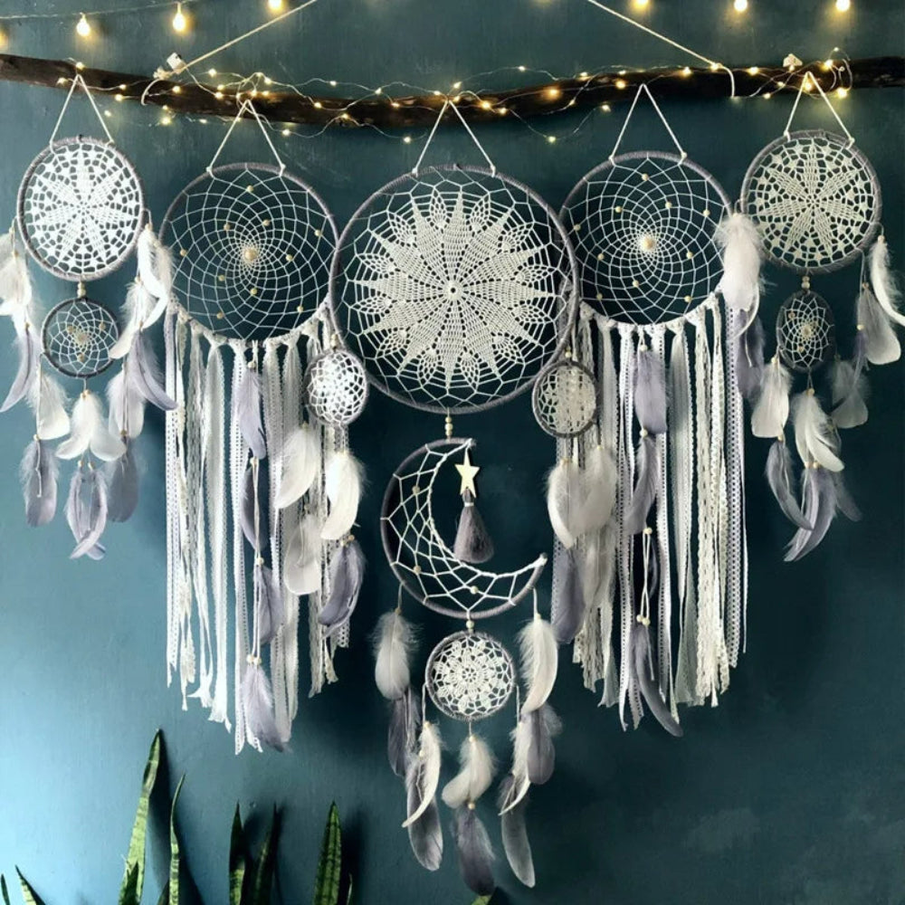 Boho Wall Hanging and Dreamcatcher Set – 5-Piece Handmade Macrame Decor for Home 5