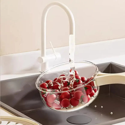 Multi-Functional Fruit and Vegetable Washing Bowl with Lid - 3-in-1 Design for Efficient Washing, Draining, and Storage 3