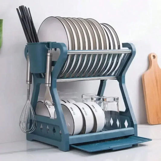 Elegant Foldable Dish Drying Rack – Space-Saving Stainless Steel Kitchen Organizer 1