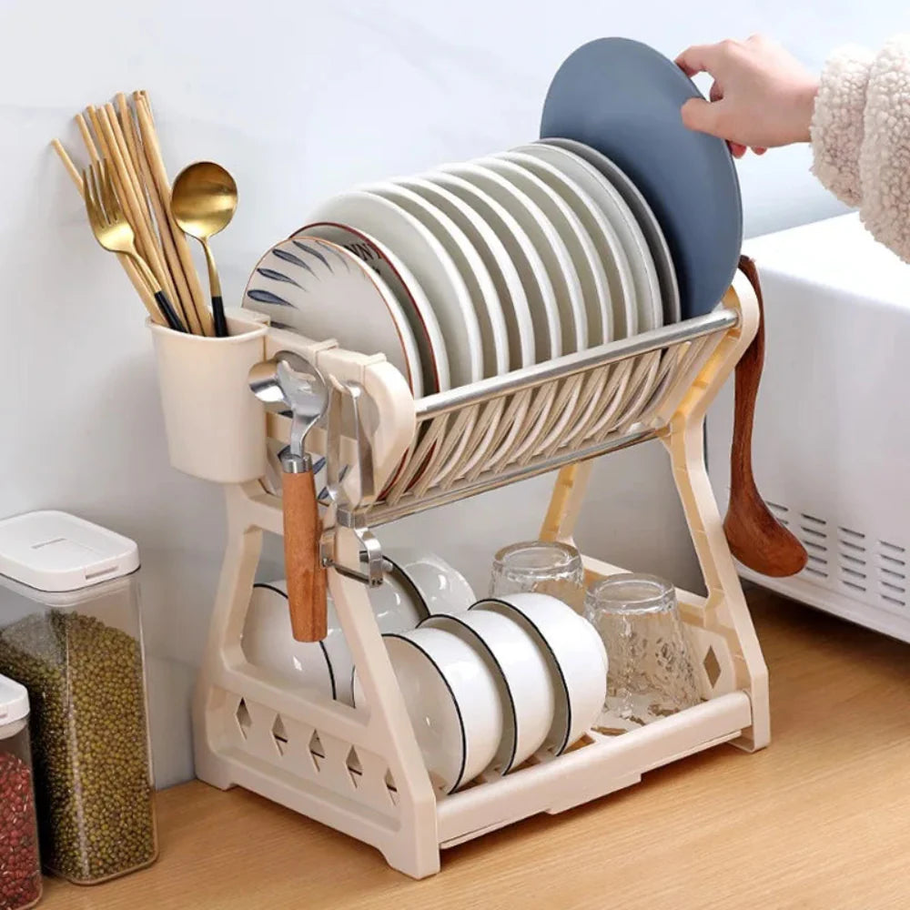 Elegant Foldable Dish Drying Rack – Space-Saving Stainless Steel Kitchen Organizer 2