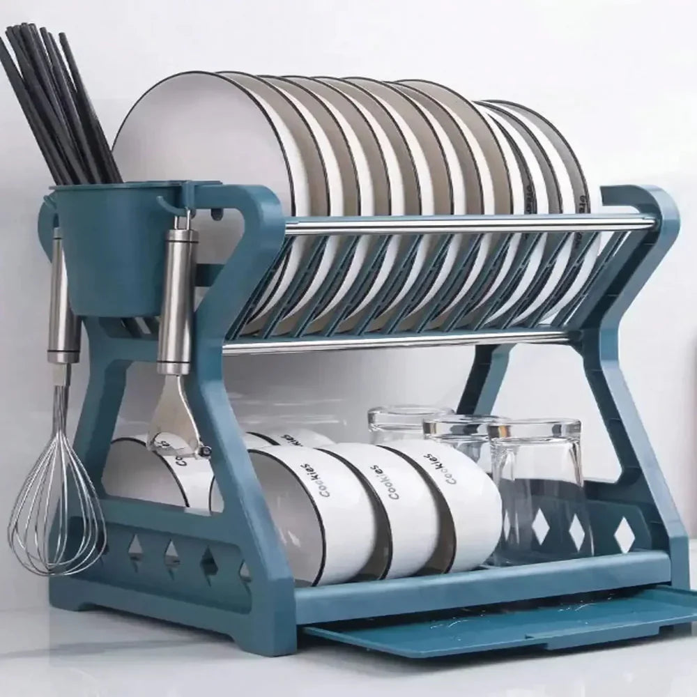 Elegant Foldable Dish Drying Rack – Space-Saving Stainless Steel Kitchen Organizer 5