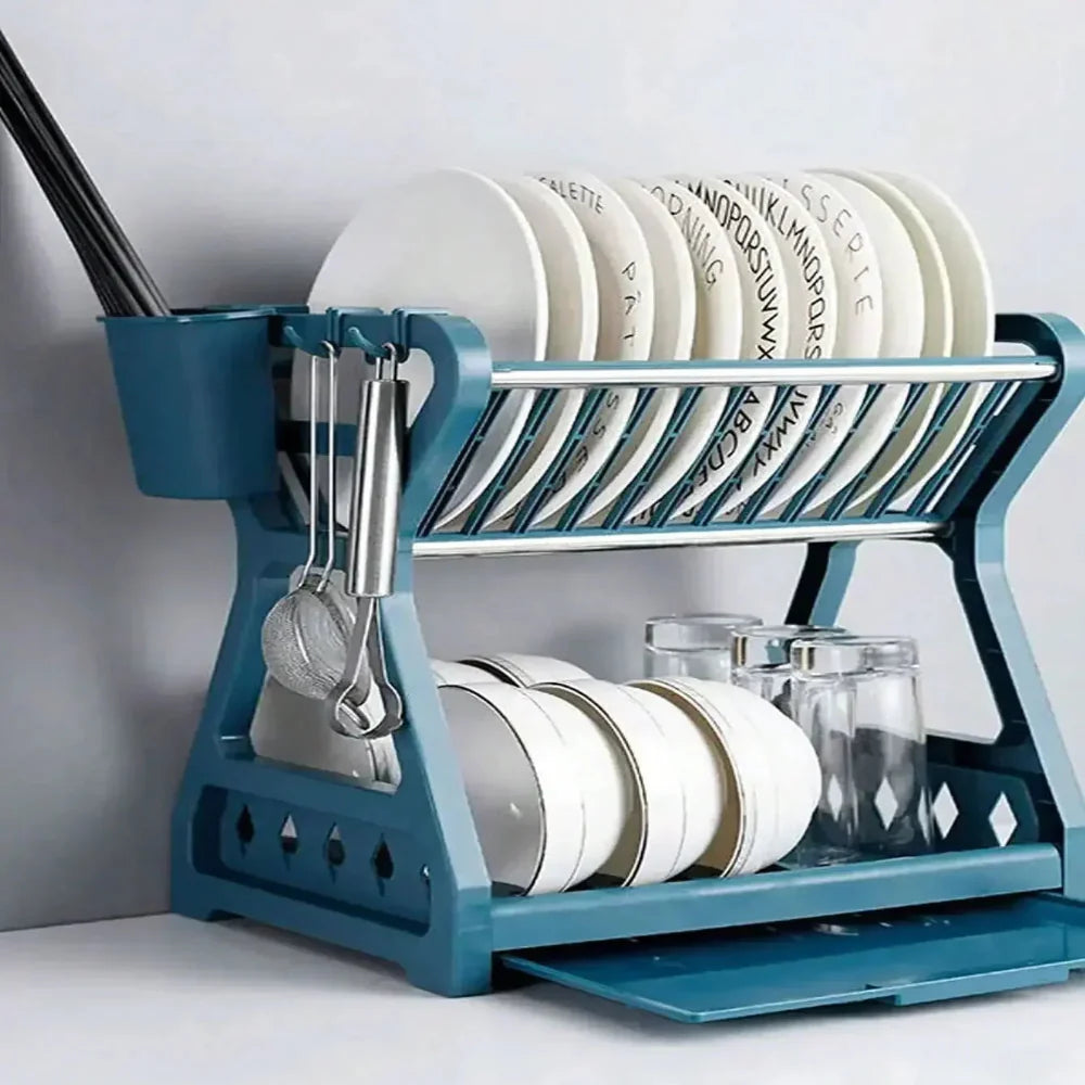 Elegant Foldable Dish Drying Rack – Space-Saving Stainless Steel Kitchen Organizer 6