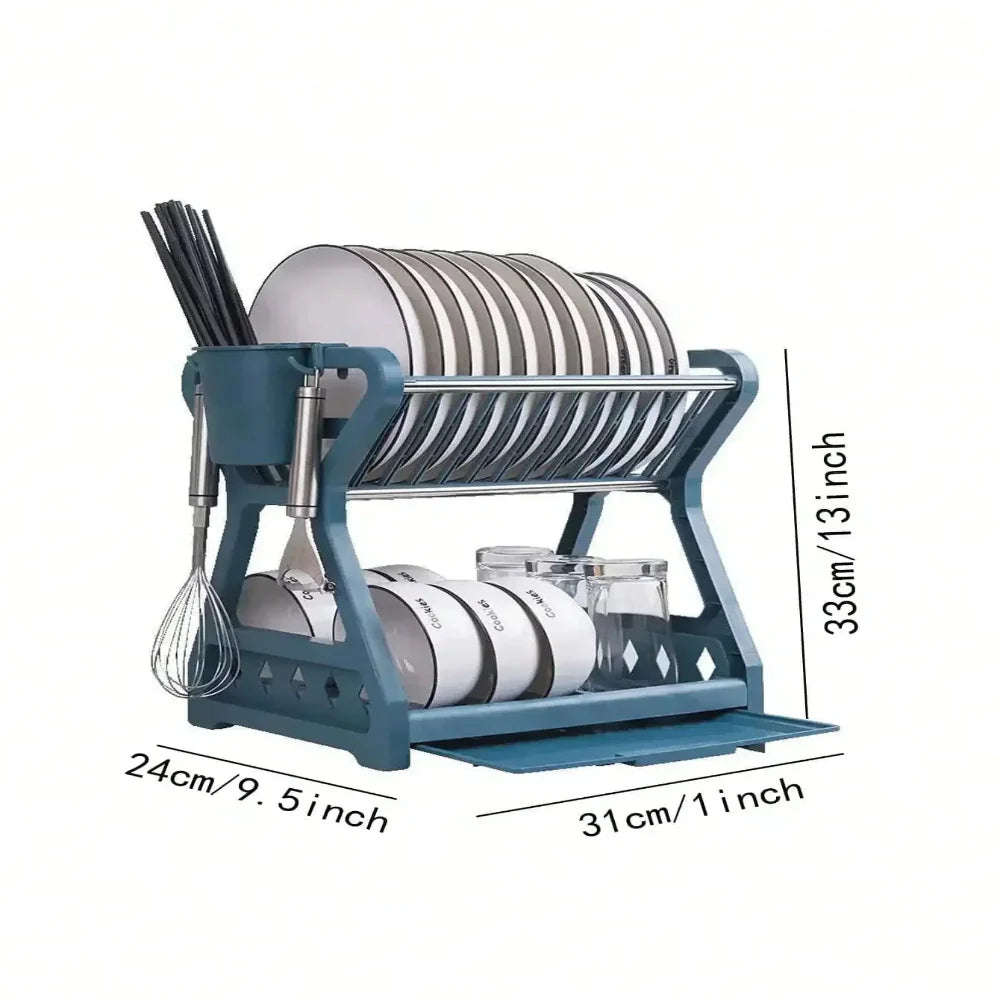 Elegant Foldable Dish Drying Rack – Space-Saving Stainless Steel Kitchen Organizer 9
