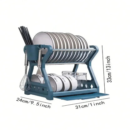 Elegant Foldable Dish Drying Rack – Space-Saving Stainless Steel Kitchen Organizer 9