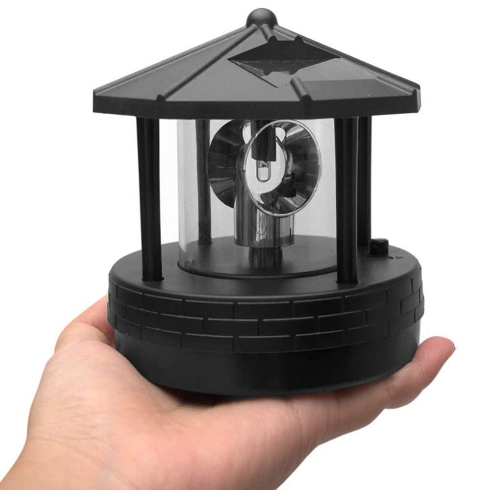 Solar LED Lighthouse Outdoor Lamp – 360° Rotating Solar Lights for Garden and Patio – Weatherproof Design, Wireless and Portable 5