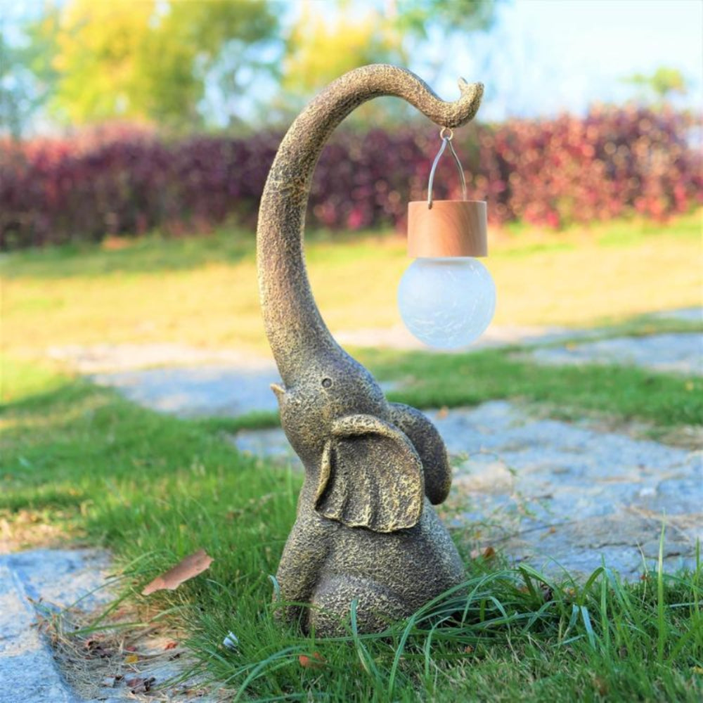 Solar Elephant Lamp for Outdoor Garden and Patio – Decorative LED Light with Shadow Effects 2