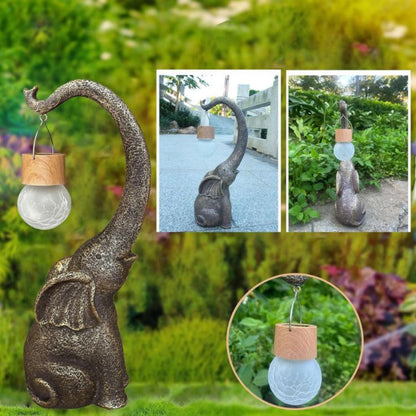 Solar Elephant Lamp for Outdoor Garden and Patio – Decorative LED Light with Shadow Effects 3