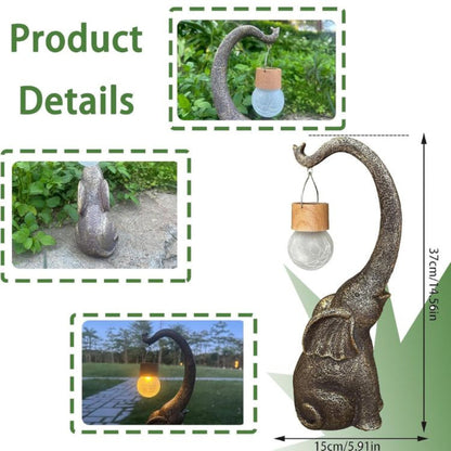 Solar Elephant Lamp for Outdoor Garden and Patio – Decorative LED Light with Shadow Effects 5