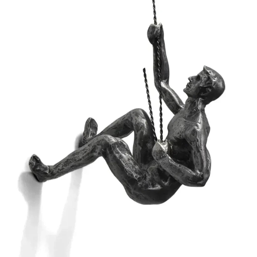 Elevate Trio Wall Climbing Sculptures – Set of 3 Minimalist Resin Figures for Modern Decor 15